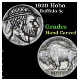 1920 Hobo Buffalo Nickel 5c Grades Hand Carved