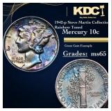 1942-p Mercury Dime Steve Martin Collection Rainbo