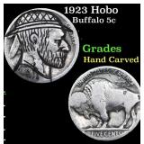 1923 Hobo Buffalo Nickel 5c Grades Hand Carved