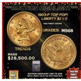 ***Major Highlight*** 1903-p Gold Liberty Quarter