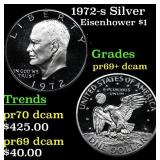 1972-s Silver Proof Eisenhower Dollar $1 Grades GE