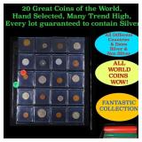 20 Great Coins of the World, hand selected, many t