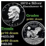 1972-s Silver Proof Eisenhower Dollar $1 Grades GE