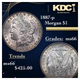 1887-p Morgan Dollar $1 Grades GEM+ Unc