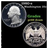 1980-s Proof Washington Quarter 25c Grades GEM++ P