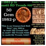 BU Shotgun Lincoln 1c roll, 1982-p 50 pcs Bank Wra