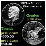 1971-s Silver Proof Eisenhower Dollar $1 Grades GE