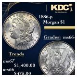 1886-p Morgan Dollar $1 Grades GEM++ Unc