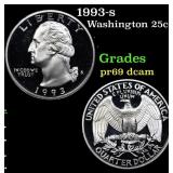 1993-s Proof Washington Quarter 25c Grades GEM++ P