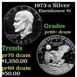 1973-s Silver Proof Eisenhower Dollar $1 Grades GE