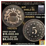 ***Major Highlight*** 1871 Proof Shield Nickel 5c