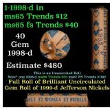 BU Shotgun Jefferson 5c roll, 1998-d 40 pcs Bank $