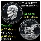 1974-s Silver Proof Eisenhower Dollar $1 Grades GE