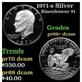 1971-s Silver Proof Eisenhower Dollar $1 Grades GE