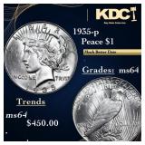 1935-p Peace Dollar 1 Grades Choice Unc
