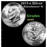 1972-s Silver Eisenhower Dollar $1 Grades GEM++ Un