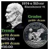 1974-s Silver Proof Eisenhower Dollar $1 Grades GE
