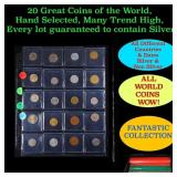 20 Great Coins of the World, hand selected, many t