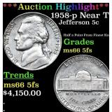 ***Auction Highlight*** 1958-p Jefferson Nickel Ne
