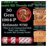 BU Shotgun Lincoln 1c roll, 1964-p 50 pcs Dunbar W