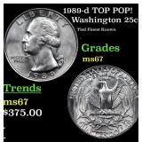 1989-d Washington Quarter TOP POP! 25c Graded ms67