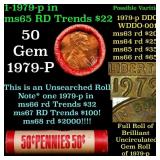 BU Shotgun Lincoln 1c roll, 1979-p 50 pcs Bank Wra
