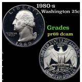 1980-s Proof Washington Quarter 25c Grades GEM++ P