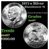 1971-s Silver Eisenhower Dollar 1 Graded ms67 BY S