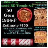 BU Shotgun Lincoln 1c roll, 1964-p 50 pcs Dunbar W