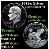 1971-s Silver Proof Eisenhower Dollar $1 Grades GE