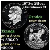 1973-s Silver Proof Eisenhower Dollar $1 Grades GE
