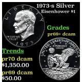 1973-s Silver Proof Eisenhower Dollar $1 Grades GE
