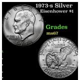 1973-s Silver Eisenhower Dollar $1 Grades GEM++ Un