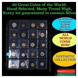 20 Great Coins of the World, hand selected, many t