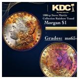 1886-p Morgan Dollar Steve Martin Collection Rainb