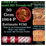 BU Shotgun Lincoln 1c roll, 1964-p 50 pcs Dunbar W