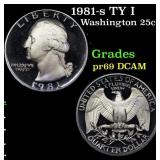 1981-s TY I Proof Washington Quarter 25c Grades GE