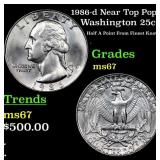 1986-d Washington Quarter Near Top Pop! 25c Graded