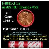 BU Shotgun Lincoln 1c roll, 1981-d 50 pcs Dunbar W