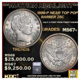 ***Major Highlight*** 1898-p Barber Quarter Near T