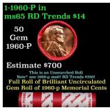 BU Shotgun Lincoln 1c roll, 1960-p 50 pcs Dunbar W