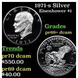 1971-s Silver Proof Eisenhower Dollar $1 Grades GE