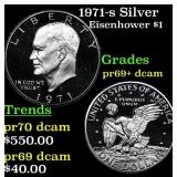 1971-s Silver Proof Eisenhower Dollar $1 Grades GE