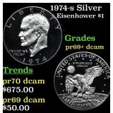 1974-s Silver Proof Eisenhower Dollar $1 Grades GE