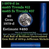 BU Shotgun Jefferson 5c roll, 1979-d 40 pcs Bank $