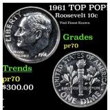 1961 Proof Roosevelt Dime TOP POP! 10c Graded pr70