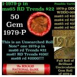 BU Shotgun Lincoln 1c roll, 1979-p 50 pcs Bank Wra