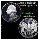 1992-s Silver Proof Washington Quarter 25c Grades