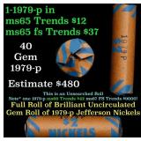 BU Shotgun Jefferson 5c roll, 1979-p 40 pcs Bank $