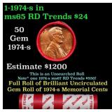 BU Shotgun Lincoln 1c roll, 1974-s 50 pcs Bank Wra